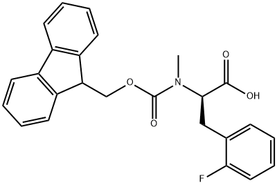 (R)-N-芴甲氧羰基-Α-甲基-2-氟苯丙氨酸 结构式