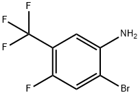 2-ブロモ-4-フルオロ-5-(トリフルオロメチル)アニリン 化学構造式