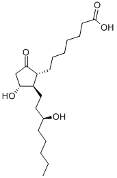(15S)-11α,15-ジヒドロキシ-9-オキソプロスタン-1-酸 化学構造式