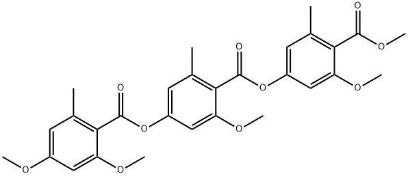 4-[(2,4-Dimethoxy-6-methylbenzoyl)oxy]-2-methoxy-6-methylbenzoic acid 3-methoxy-4-(methoxycarbonyl)-5-methylphenyl ester Struktur