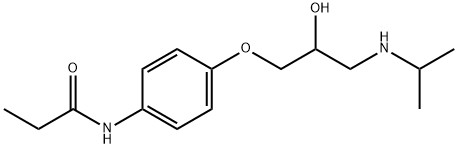 N-[4-[2-ヒドロキシ-3-(イソプロピルアミノ)プロポキシ]フェニル]プロピオンアミド 化学構造式