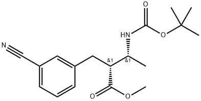 (2R,3R)-甲基 3-((叔-丁氧羰基)氨基)-2-(3-氰基苯甲基)丁酯, 193152-95-3, 结构式