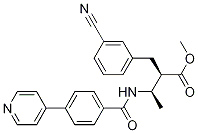 Benzenepropanoic acid, 3-cyano-a-[1-[[4-(4-pyridinyl)benzoyl]aMino]ethyl]-, Methyl ester, [R-(R*,R*)]- Structure