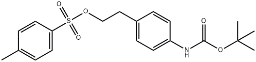 CARBAMIC ACID, [4-[2-[[(4-METHYLPHENYL)SULFONYL]OXY]ETHYL]PHENYL]-, 1,1-DIMETHYLETHYL ESTER Struktur