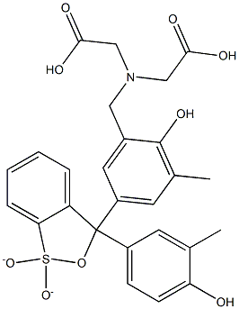 3-(3-メチル-4-ヒドロキシフェニル)-3-[3-メチル-4-ヒドロキシ-5-[N,N-ビス(カルボキシメチル)アミノメチル]フェニル]-3H-2,1-ベンゾオキサチオール1,1-ジオキシド 化学構造式