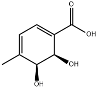 (2R,3S)-1-カルボキシ-2,3-ジヒドロキシ-4-メチルシクロヘキサ-4,6-ジエン 化学構造式
