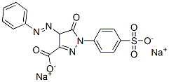 4,5-ジヒドロ-5-オキソ-4-(フェニルアゾ)-1-(4-スルホフェニル)-1H-ピラゾール-3-カルボン酸二ナトリウム 化学構造式