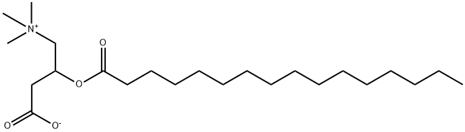 3-カルボキシラト-N,N,N-トリメチル-2-[(1-オキソヘキサデシル)オキシ]-1-プロパンアミニウム 化学構造式