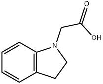 2,3-ジヒドロ-1H-インドール-1-イル酢酸 化学構造式
