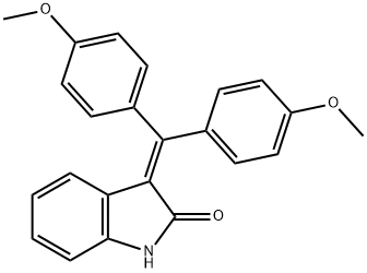 3-(双(4-甲氧基苯基)亚甲基)吲哚啉-2-酮 结构式