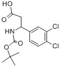 3-[(TERT-ブチルトキシカルボニル)アミノ]-3-(3,4-ジクロロフェニル)プロパン酸 化学構造式