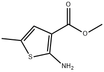 2-氨基-5-甲基噻吩-3-羧酸甲酯, 19369-53-0, 结构式