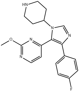 4-[4-(4-氟苯基)-1-(4-哌啶基)-1H-咪唑-5-基]-2-甲氧基嘧啶,193746-75-7,结构式
