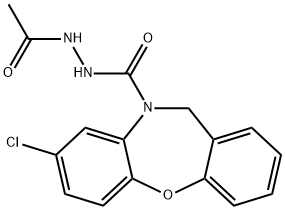 8-クロロジベンゾ[b,f][1,4]オキサゼピン-10(11H)-カルボン酸2-アセチルヒドラジド 化学構造式