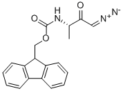 N-alpha-(9-Fluorenylxycarbonyl)-L-alaninyl-diazomethane, (3S)-3-Fmoc-amino-1-diazo-2-butanone 结构式