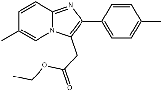 (6-METHYL-2-P-TOLYL-IMIDAZO[1,2-A]PYRIDIN-3-YL)-ACETIC ACID ETHYL ESTER Struktur