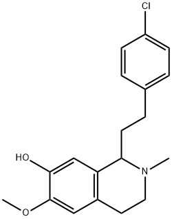 1-[2-(4-CHLOROPHENYL)ETHYL]-1,2,3,4-TETRAHYDRO-6-METHOXY-2-METHYL-7-ISOQUINOLINOL HYDROCHLORIDE Structure