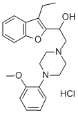 alpha-(3-Ethyl-2-benzofuranyl)-4-(2-methoxyphenyl)-1-piperazineethanol  monohydrochloride Structure