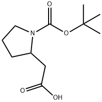 2-Pyrrolidineacetic acid, 1-[(1,1-dimethylethoxy)carbonyl]- Structure