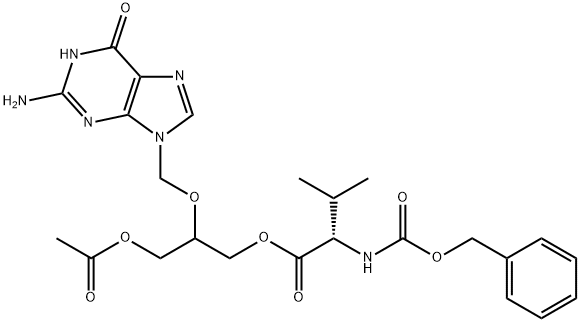 O乙酰N-苄氧羰基缬更昔洛韦, 194159-22-3, 结构式