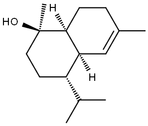 (1R)-1,2,3,4,4aβ,7,8,8aβ-オクタヒドロ-1,6-ジメチル-4β-イソプロピルナフタレン-1-オール 化学構造式