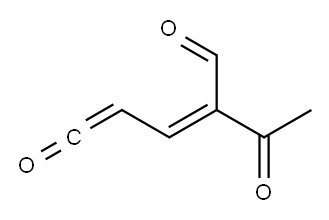 2,4-Pentadienal, 2-acetyl-5-oxo-, (E)- (9CI) Struktur