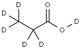 プロピオン酸-D6(重水素化率98.5%以上) 化学構造式