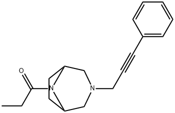 3-(3-フェニル-2-プロピニル)-8-プロピオニル-3,8-ジアザビシクロ[3.2.1]オクタン 化学構造式