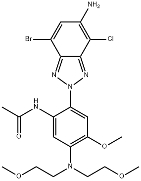 Acetamide, N-(2-(5-amino-7-bromo-4-chloro-2H-benzotriazol-2-yl)-5-(bis (2-methoxyethyl)amino)-4-methoxyphenyl)- Struktur