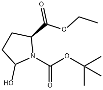 1,2-Pyrrolidinedicarboxylic acid, 5-hydroxy-, 1-(1,1-diMethylethyl) 2-ethyl ester, (2S)-, 194594-23-5, 结构式