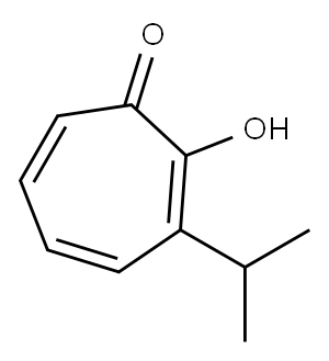 2-ヒドロキシ-3-(1-メチルエチル)-2,4,6-シクロヘプタトリエン-1-オン 化学構造式