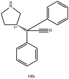 3-(S)-(+)-(1-氰基-1,1-二苯甲基)吡咯烷氢溴酸盐, 194602-27-2, 结构式