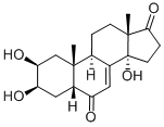 2β,3β,14-トリヒドロキシ-5β-アンドロスタ-7-エン-6,17-ジオン 化学構造式