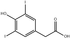 4-ヒドロキシ-3,5-ジヨードベンゼン酢酸 化学構造式