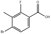 4-溴-2-氟-3-甲基苯甲酸, 194804-90-5, 结构式