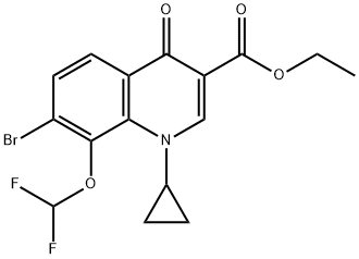 7-溴-1-环丙基-8-二氟甲氧基-1,4-二氢-4-氧代喹啉-3-羧酸乙酯,194805-07-7,结构式