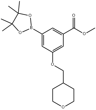 3-(Tetrahydropyran-4-ylmethoxy)-5-(4,4,5,5-tetramethyl-[1,3,2]dioxaborolan-2-yl)-benzoic acid Structure