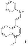 1-エチル-4-[2-(フェニルアミノ)エテニル]キノリニウム・ヨージド 化学構造式