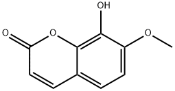 8-ヒドロキシ-7-メトキシ-2H-1-ベンゾピラン-2-オン 化学構造式