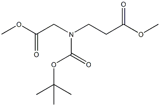 Methyl 3-[tert-butoxycarbonyl-(2-methoxy-2-oxo-ethyl)amino]propanoate 化学構造式