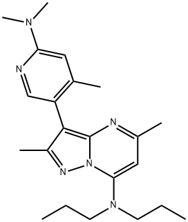 3-(6-(二甲基氨基)-4-甲基吡啶-3-基)-2,5-二甲基-N,N-二丙基吡唑并[1,5-A]嘧啶-7-胺, 195055-03-9, 结构式