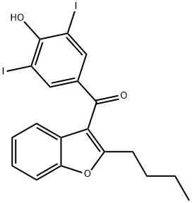 2-Butyl-3-(3,5-Diiodo-4-hydroxy benzoyl) benzofuran Struktur