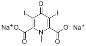 1,4-dihydro-3,5-diiodo-1-methyl-4-oxopyridine-2,6-dicarboxylic acid Structure