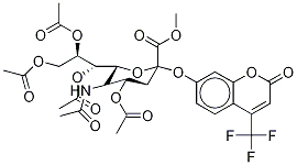 4-Trifluoromethylumbelliferyl Tetra-O-acetylated α-D-N-Acetylneuraminate Methyl Ester Structure