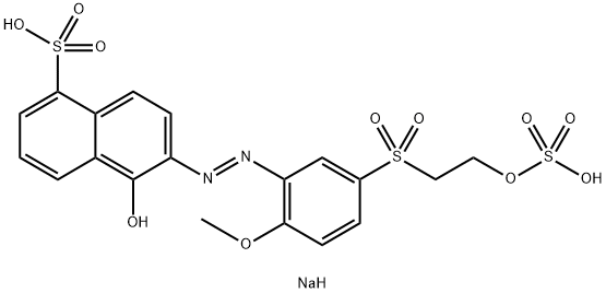 disodium 5-hydroxy-6-[[2-methoxy-5-[[2-(sulphonatooxy)ethyl]sulphonyl]phenyl]azo]naphthalenesulphonate Struktur