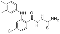 Benzoic acid, 4-chloro-2-((3,4-dimethylphenyl)amino)-, 2-(aminothioxom ethyl)hydrazide Structure