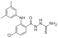 Benzoic acid, 4-chloro-2-((3,5-dimethylphenyl)amino)-, 2-(aminothioxom ethyl)hydrazide Structure