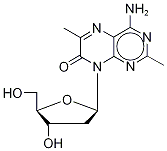 4-Amino-2,6-dimethyl-8-(2’-deoxy-β-D-ribofuranosyl)-7(8H)-pteridone 结构式