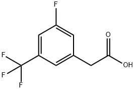 3-フルオロ-5-(トリフルオロメチル)フェニル酢酸 化学構造式