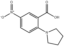 5-硝基-2-(1-吡咯烷)苯羧酸, 19555-48-7, 结构式